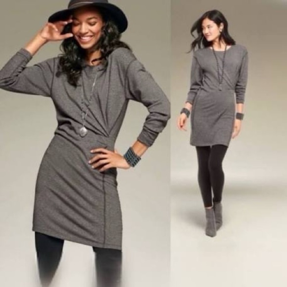 CAbi Put On Sweatshirt Dress in Grey Heather Small #3650